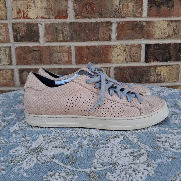 🪱 P448 John Prince Pink Python Snake Print Low Top Sneakers Sz.38/7.5 - Picture 7 of 16